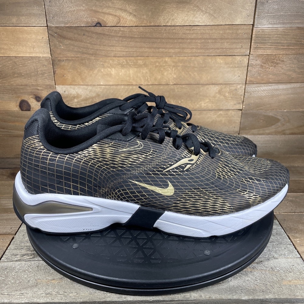 Nike Ghoswift Mens Running Shoes Sz 11.5 Sneaker Black Metallic Gold BQ5108-008